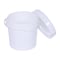 Vestil 2 Gal Trash Can Lid, White, Polyethylene, 10.2 / 11.25 W/Dia PAIL-SCR-35-W - alternate 3